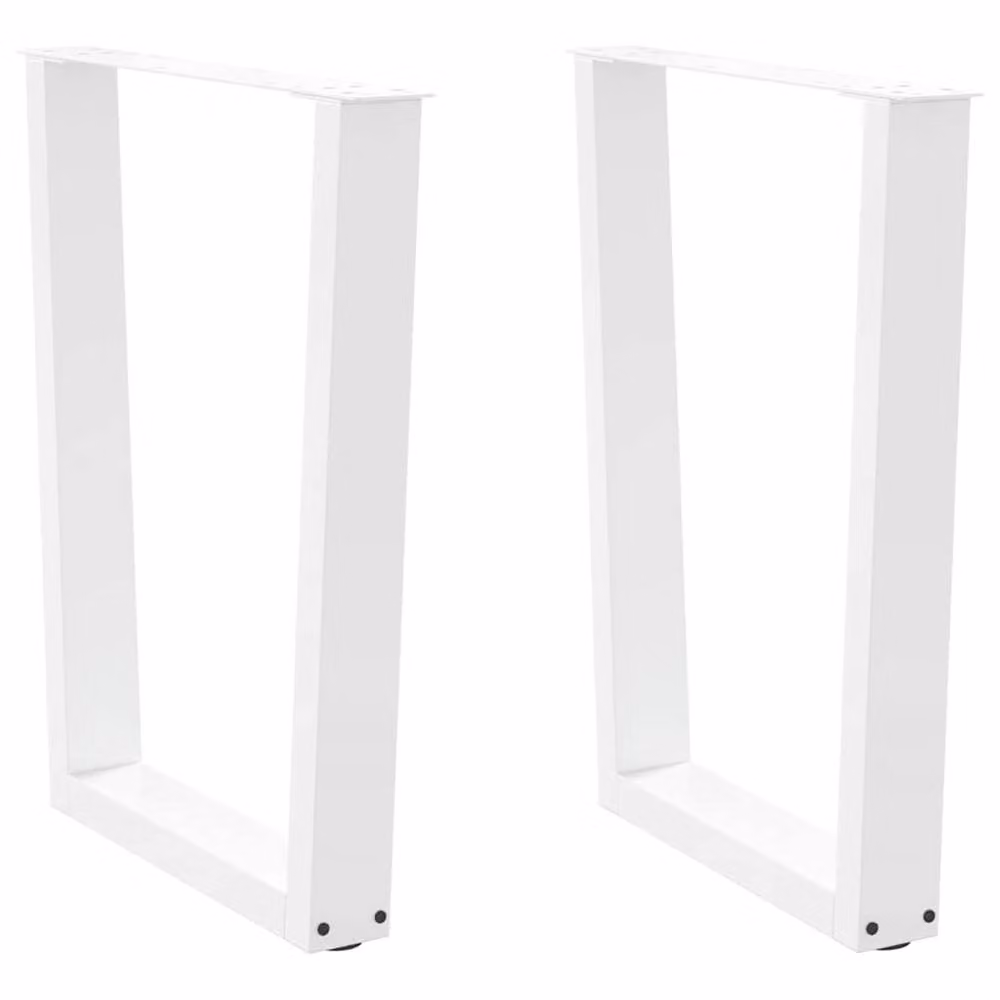 Berkfield Home V-Shape Dining Table Legs, 2 Pieces, White Steel, H: 72-73.3 cm x W: 60 cm