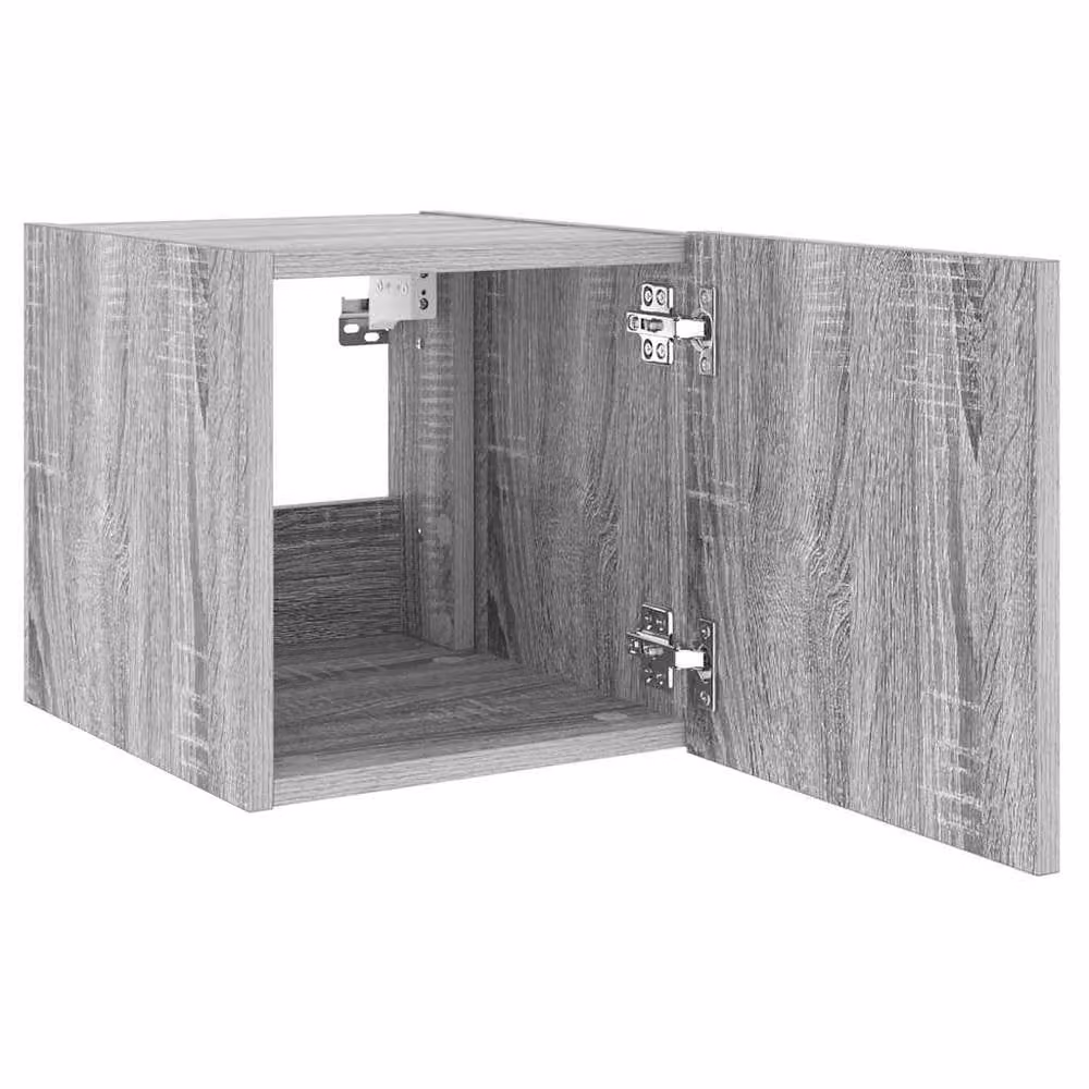 Berkfield Home TV Wall Cabinet with LED Lights in Grey Sonoma, W: 35.0 cm, D: 30.5 cm, H: 30.0 cm – 4