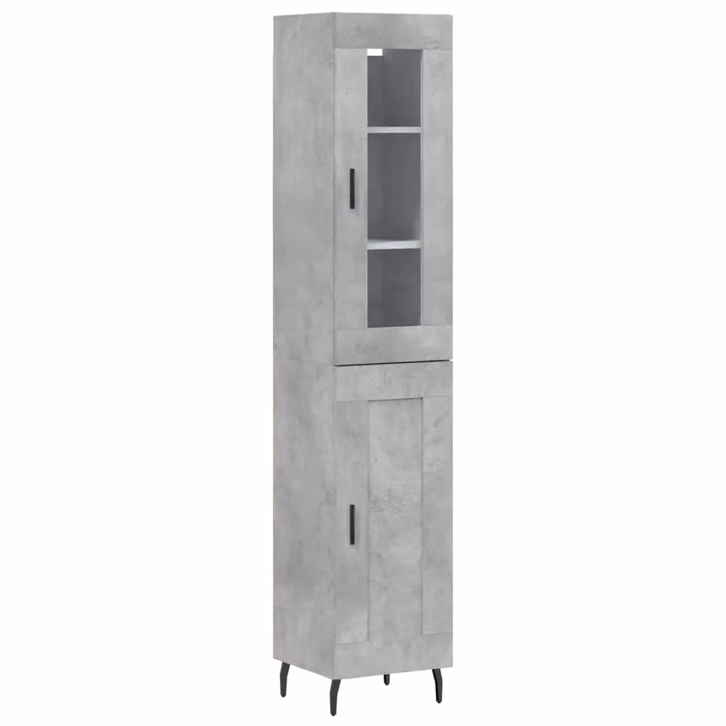 Berkfield Home Highboard in Concrete Grey, W/D/H: 34.5 x 34 x 180 cm – 2