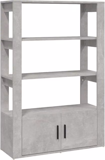 Berkfield Home Sideboard in Concrete Grey, W/D/H: 80 x 30 x 119.5 cm – 1