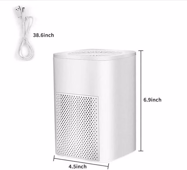 FLAVORA Medical Grade HEPA and Activated Carbon Air Purifier with Ioniser in White, H 100 cm x W 15 cm x D 15 cm