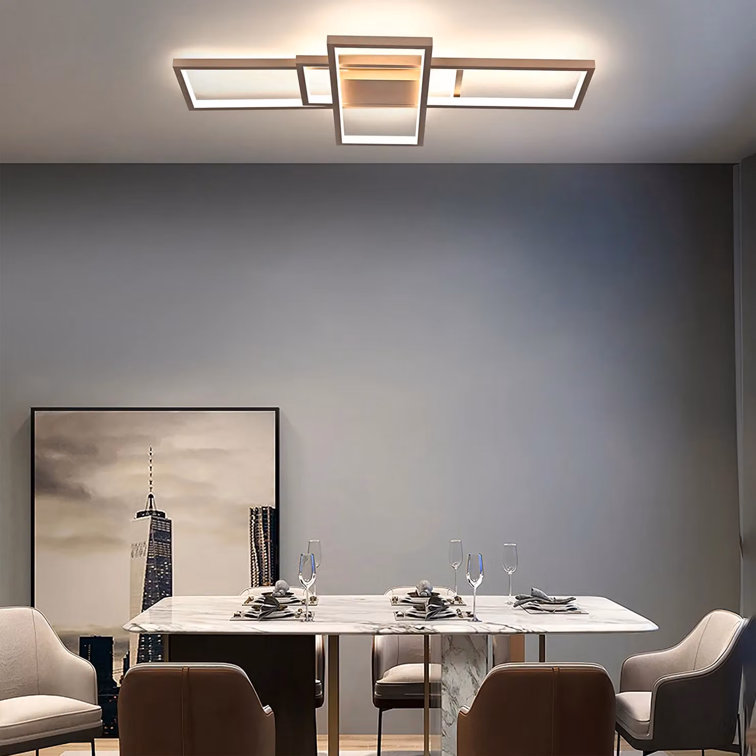 Garwarm 50W Dimmable LED Ceiling Light with Remote Control in Gold/Brass – 2
