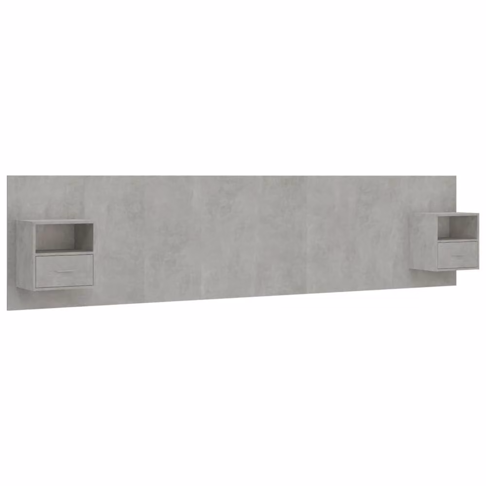 Berkfield Home Classic Bed Headboard with Integrated Nightstands and Side Compartments in Concrete Grey Engineered Wood – 2