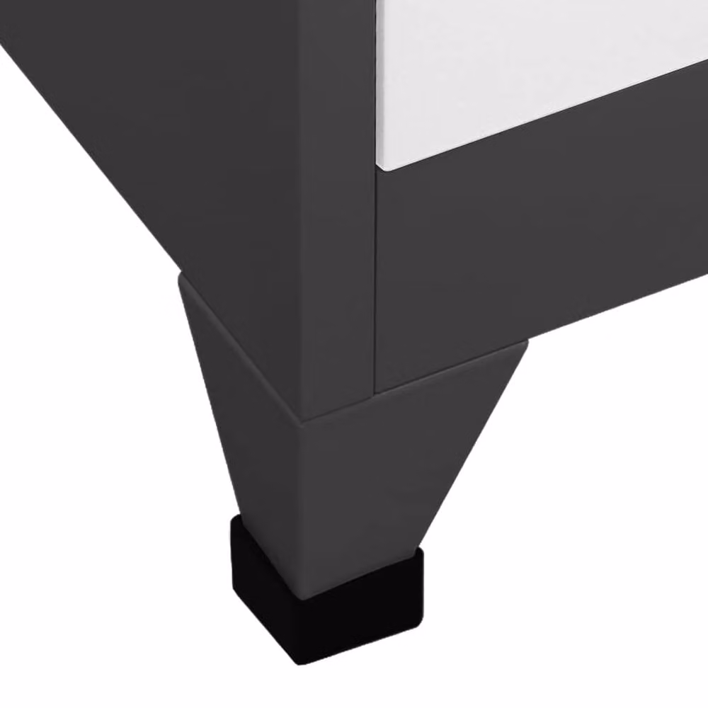 Berkfield Home Locker Cabinet in Anthracite and White, Steel with Hanging Rod and Lock, W/D/H: 90 x 45 x 180 cm – 4