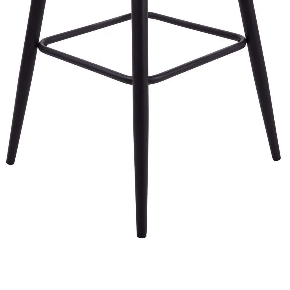 Wyld and Coco Beige Fabric Bar Stools with Arms and Quilted Back – 4