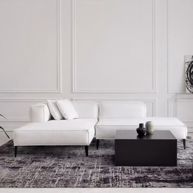 The Rug Shop UK Black and Grey Modern Abstract Easy Care Area Rug W: 240 cm, D: 340 cm