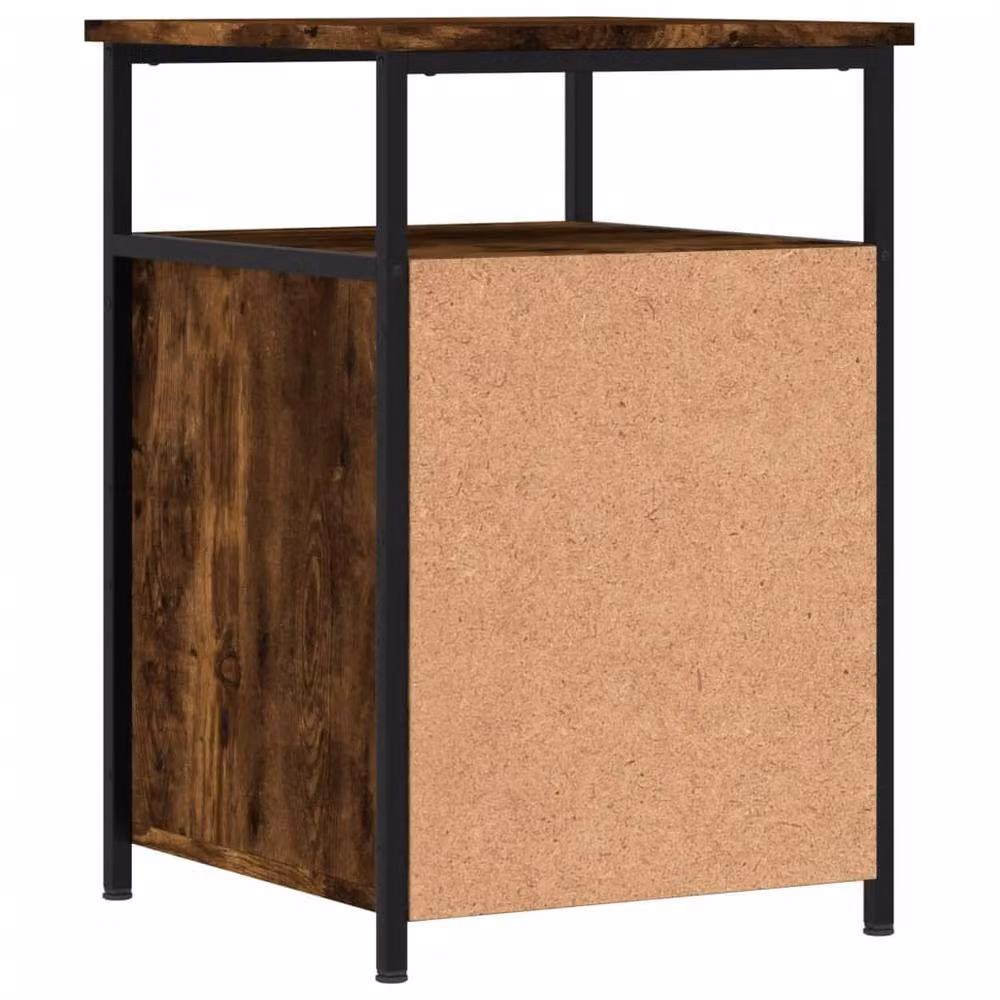 Berkfield Home Set of 2 Durable Bedside Cabinets in Smoked Oak Brown, W/D/H: 40 x 42 x 60 cm – 7