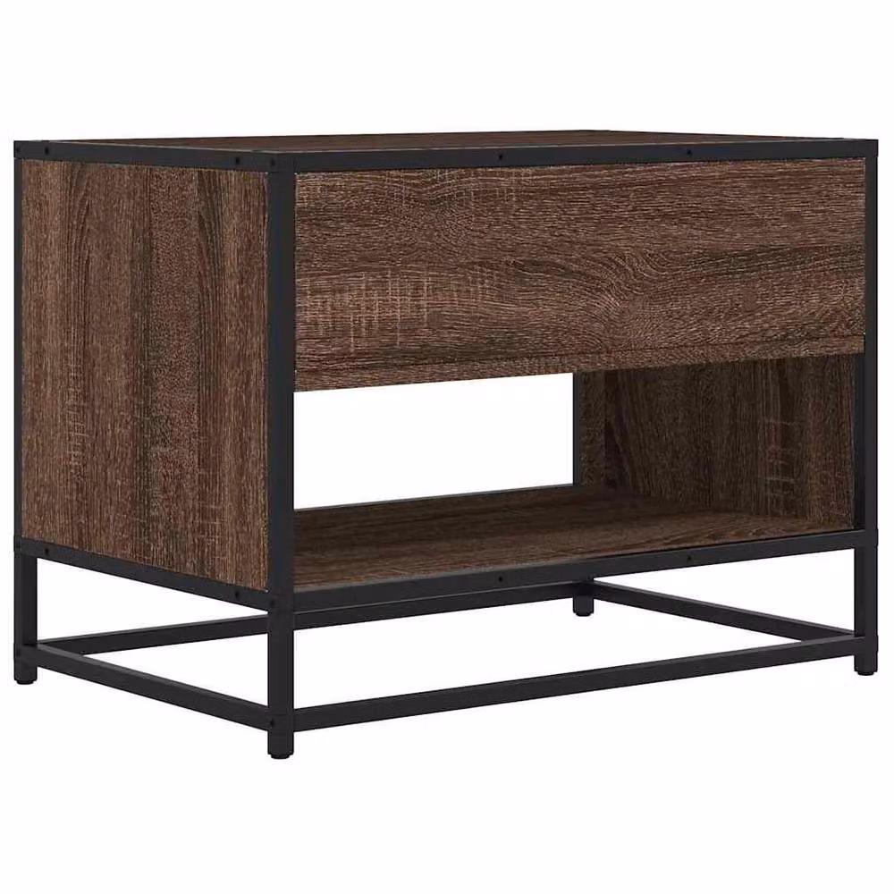 Berkfield Home Brown Oak TV Cabinet in Engineered Wood and Metal, W/D/H: 61 x 40 x 46 cm – 6
