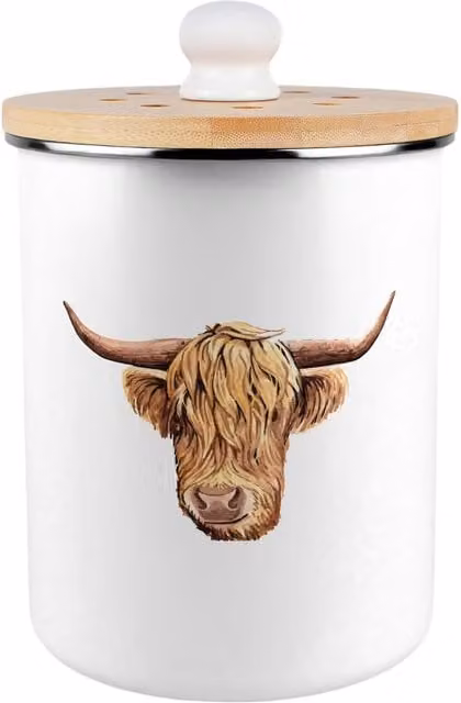 Purely Home Metal Food Waste Caddy with Flip Lid, 2L, Brown