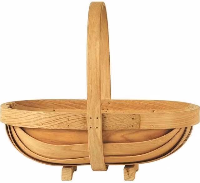 KDMD Natural Trug Basket Loving Embrace in Brown, 29 cm