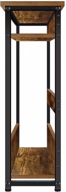 FLAVORA 3-Tier Narrow Side Table in Brown, W: 46 cm, D: 18 cm, H: 62.5 cm