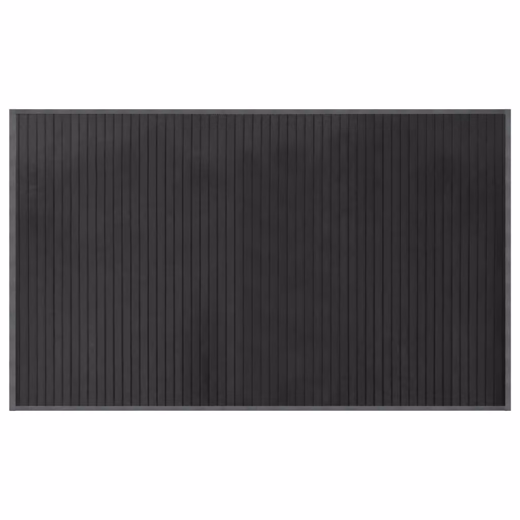 Berkfield Home Rectangular Bamboo Rug in Grey, W: 100 cm, D: 60 cm – 2
