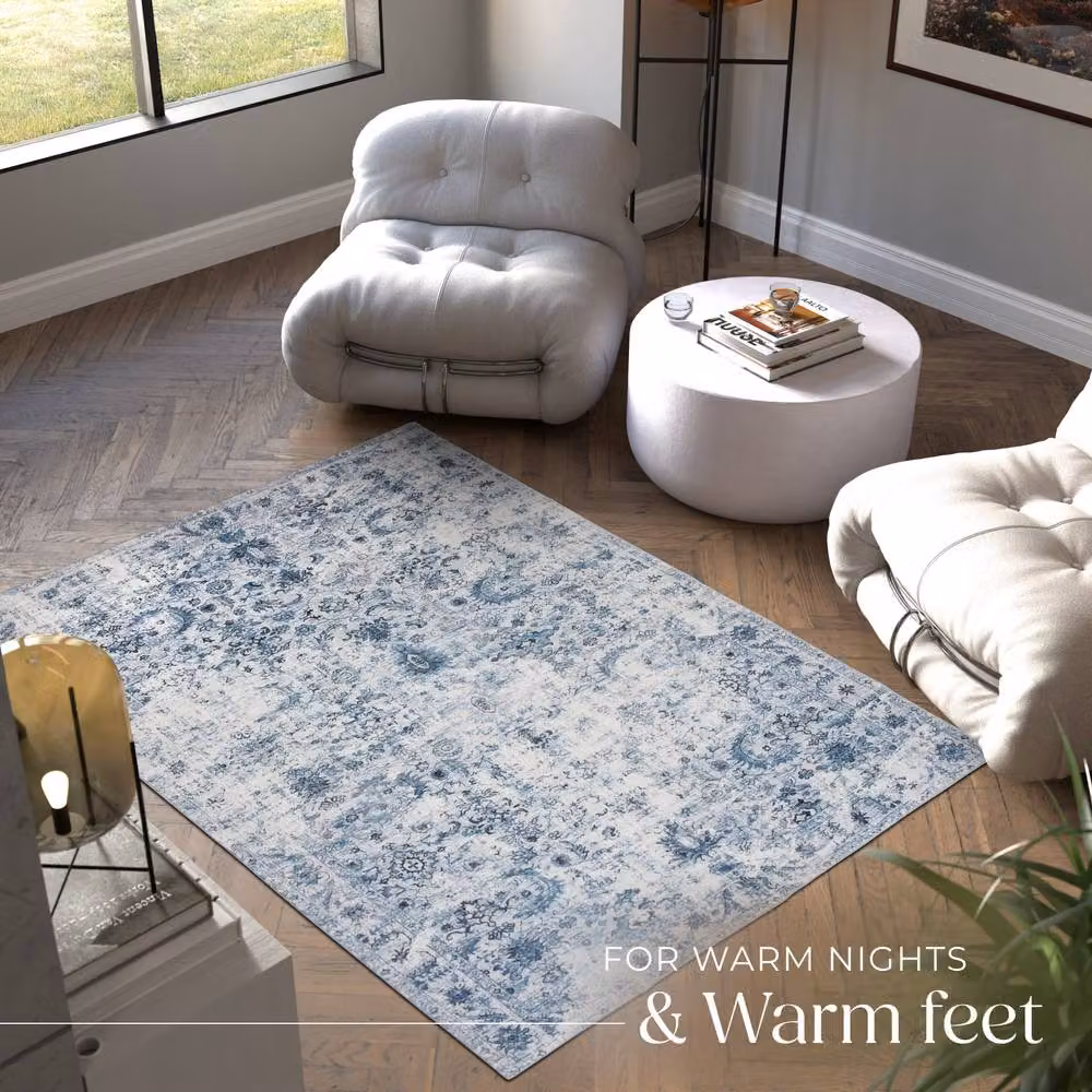 tectake Amara Vintage Abstract Rug, Blue, W: 160 cm, D: 230 cm – 3