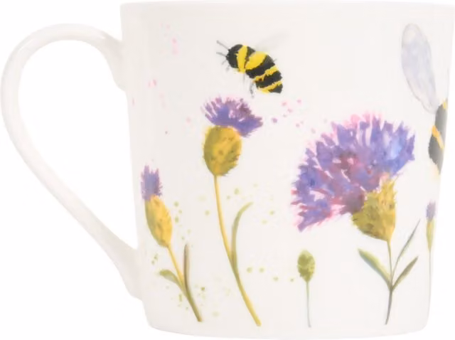Dorset Garden Life Rose of England Floral Mug - White