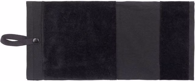Towel City Deluxe Tri-Fold Velour Golf Towel in Black