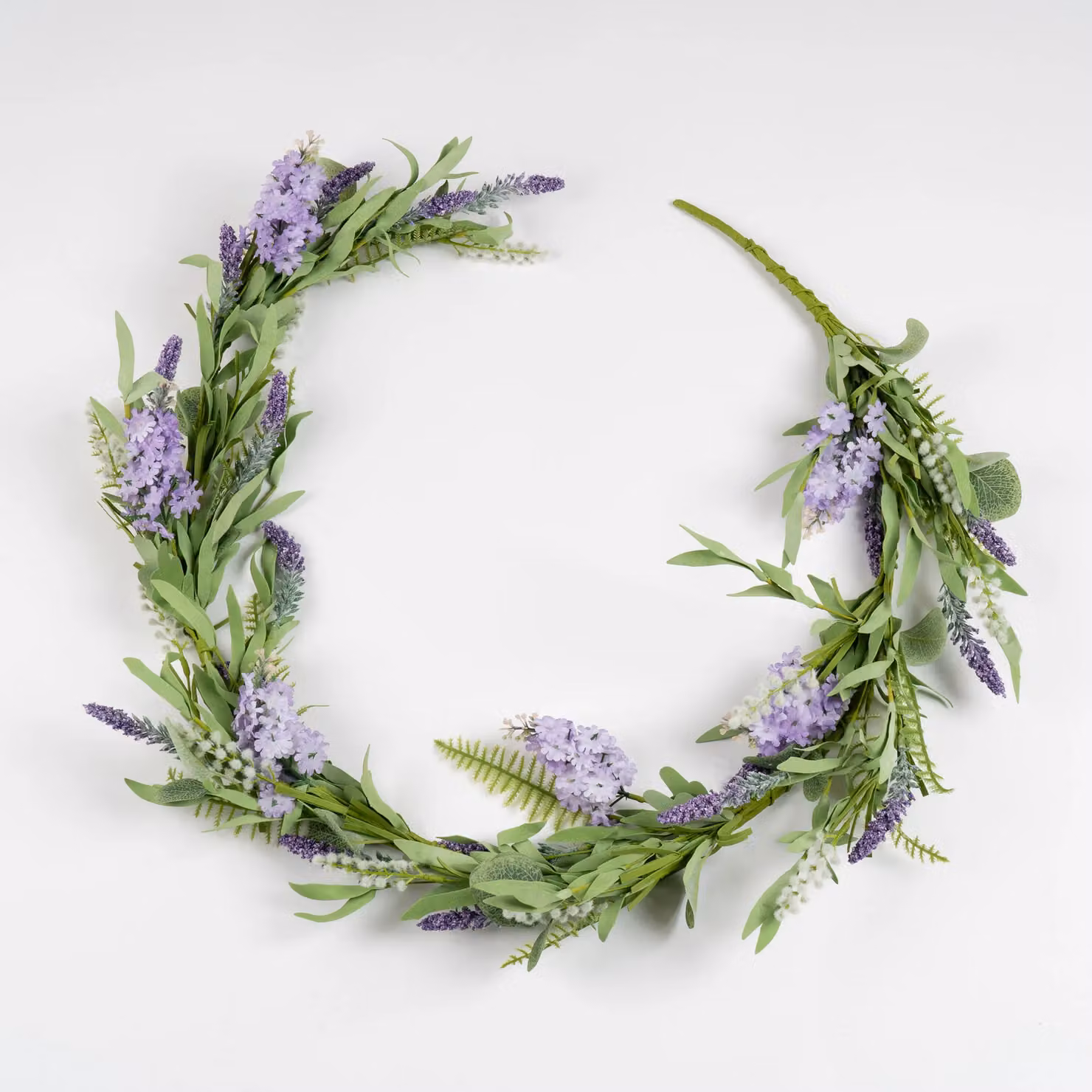 Scottish Everlastings Ltd Purple Hyacinth, Eucalyptus and Lavender Floral Garland, 150 cm – 3