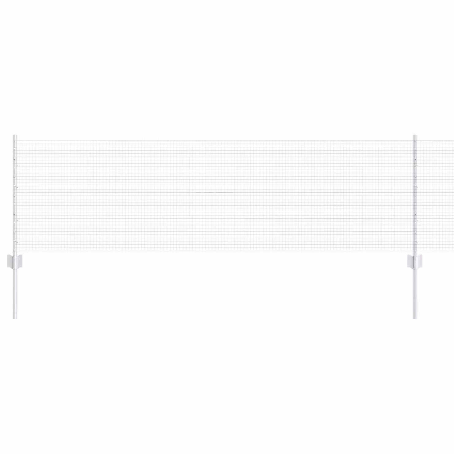 Berkfield Home Silver Galvanised Steel Welded Wire Fence with 5 U-Profile In-Ground Posts, W: 10 m, H: 0.6 m, D: 0.6 m – 2
