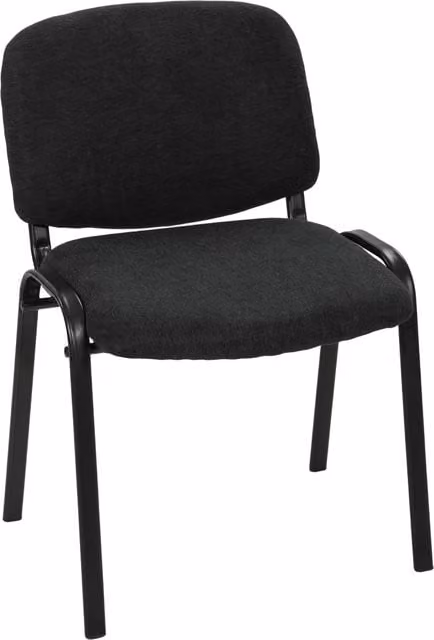 HOMCOM Stackable Ergonomic Meeting Chair with Padded Fabric Seat and Curved Backrest, Black