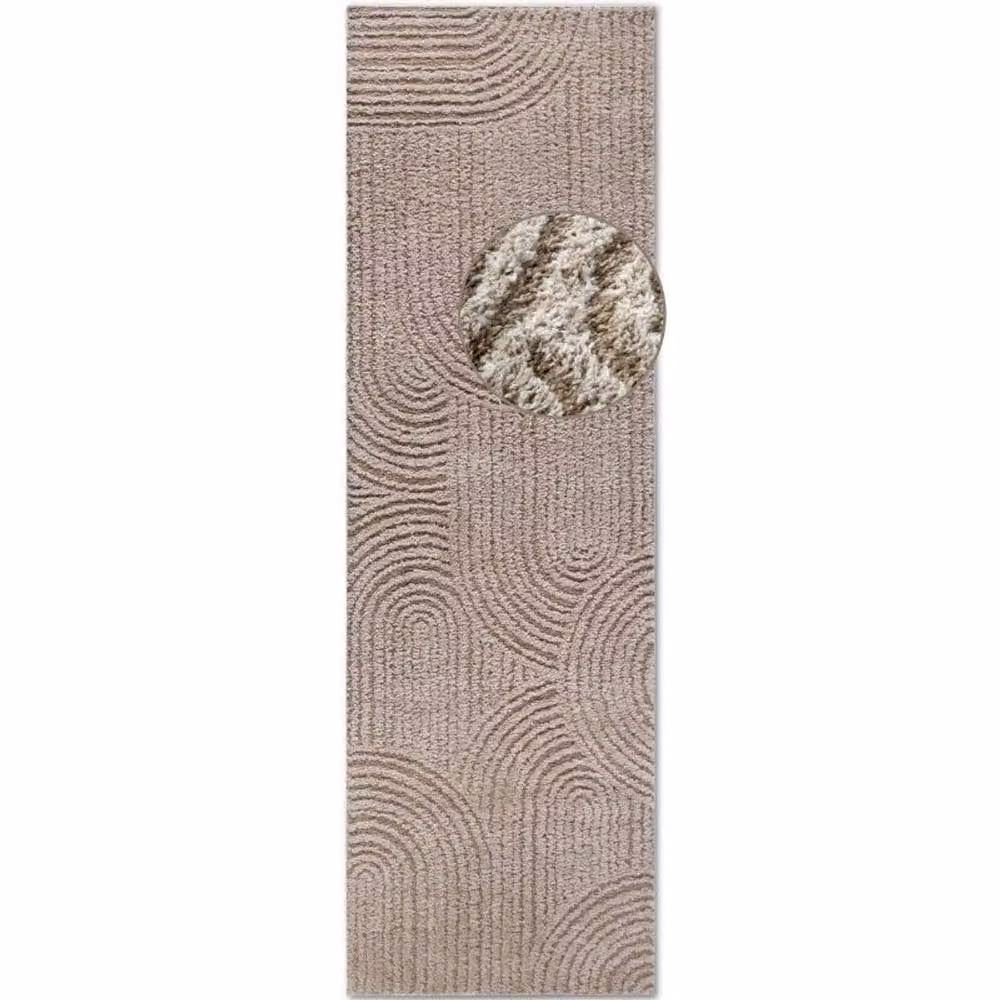 THE RUGS Chappe High Pile Geometric Shaggy Rug in Beige, W: 280 cm, D: 200 cm – 2