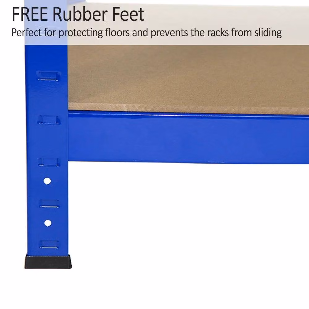 Monstershop T-Rax Heavy Duty Steel Shelving Units, Set of 4, Blue and Black, H 150 x W 75 x D 30 cm – 4