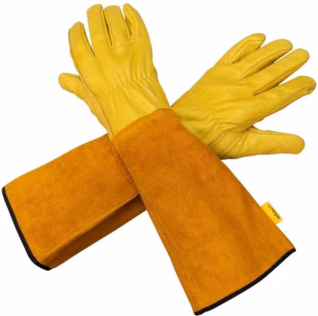 SPETLEK Thorn Proof Gauntlet Gardening Gloves, Large, Yellow – 1