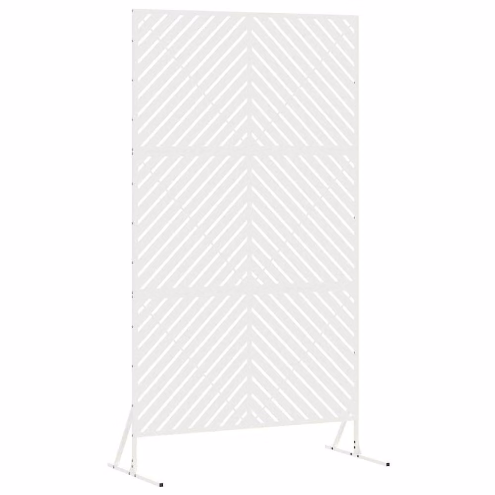 Berkfield Home White Steel Privacy Screen, W: 100 cm, D: 50 cm, H: 180 cm – 3