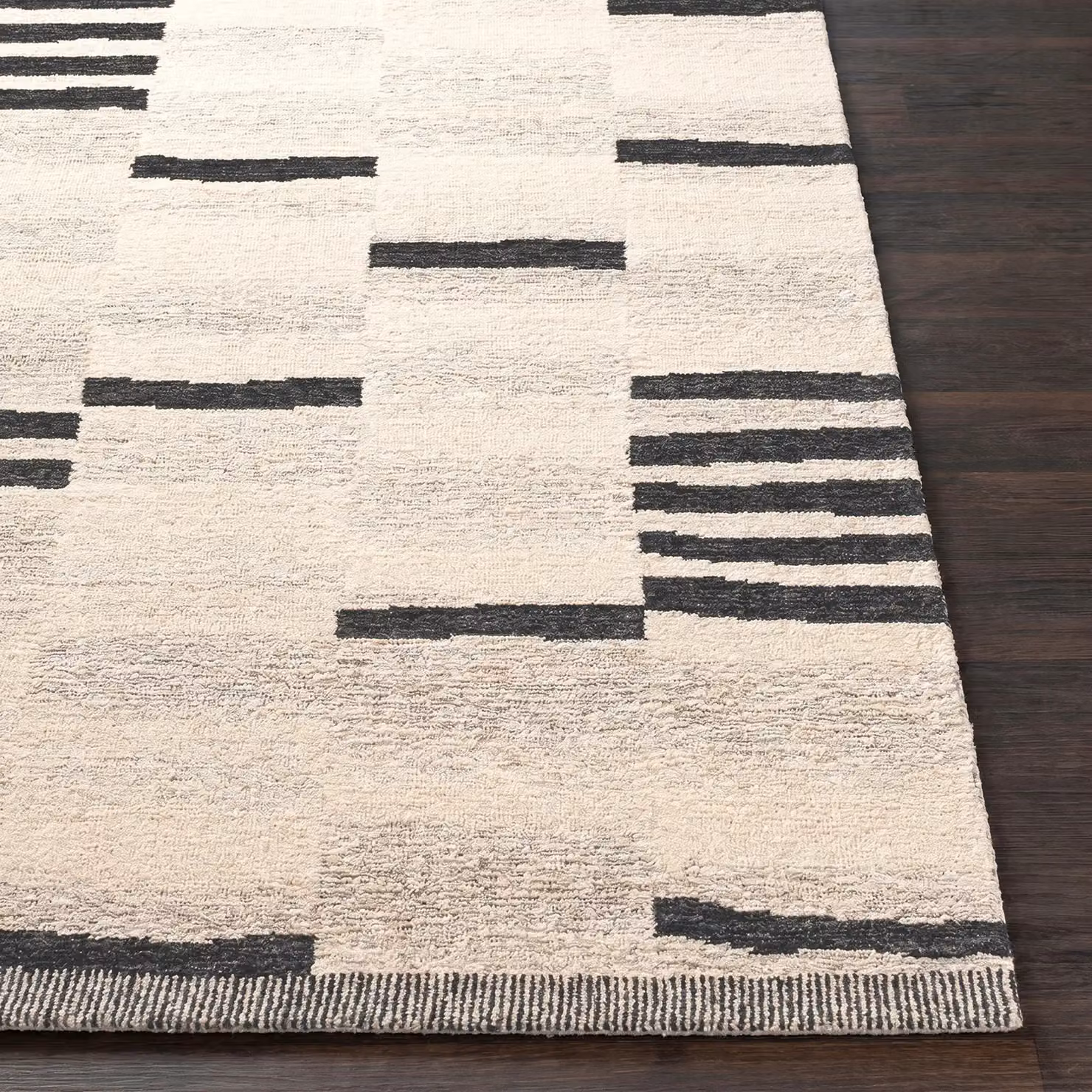 Livabliss Granada Hand Tufted Wool Rug in Beige, Grey and Black, W: 180 cm, D: 250 cm – 4