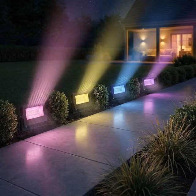 OUTSUNNY 32W LED Outdoor Floodlight with Remote Control and UK Plug, Black – 1
