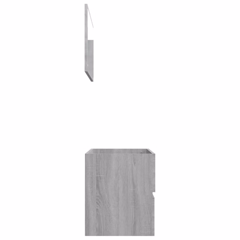 Berkfield Home 2 Piece Modern Grey Bathroom Furniture Set Including Vanity Unit and Mirror Cabinet – 2