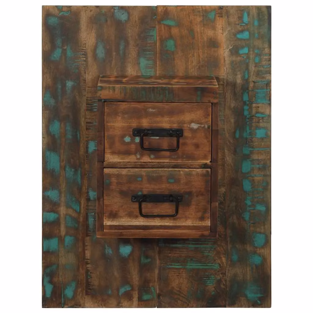 Berkfield Home Multicolour Reclaimed Solid Wood Bedside Cabinet W/D/H: 60 x 32 x 80 cm – 2
