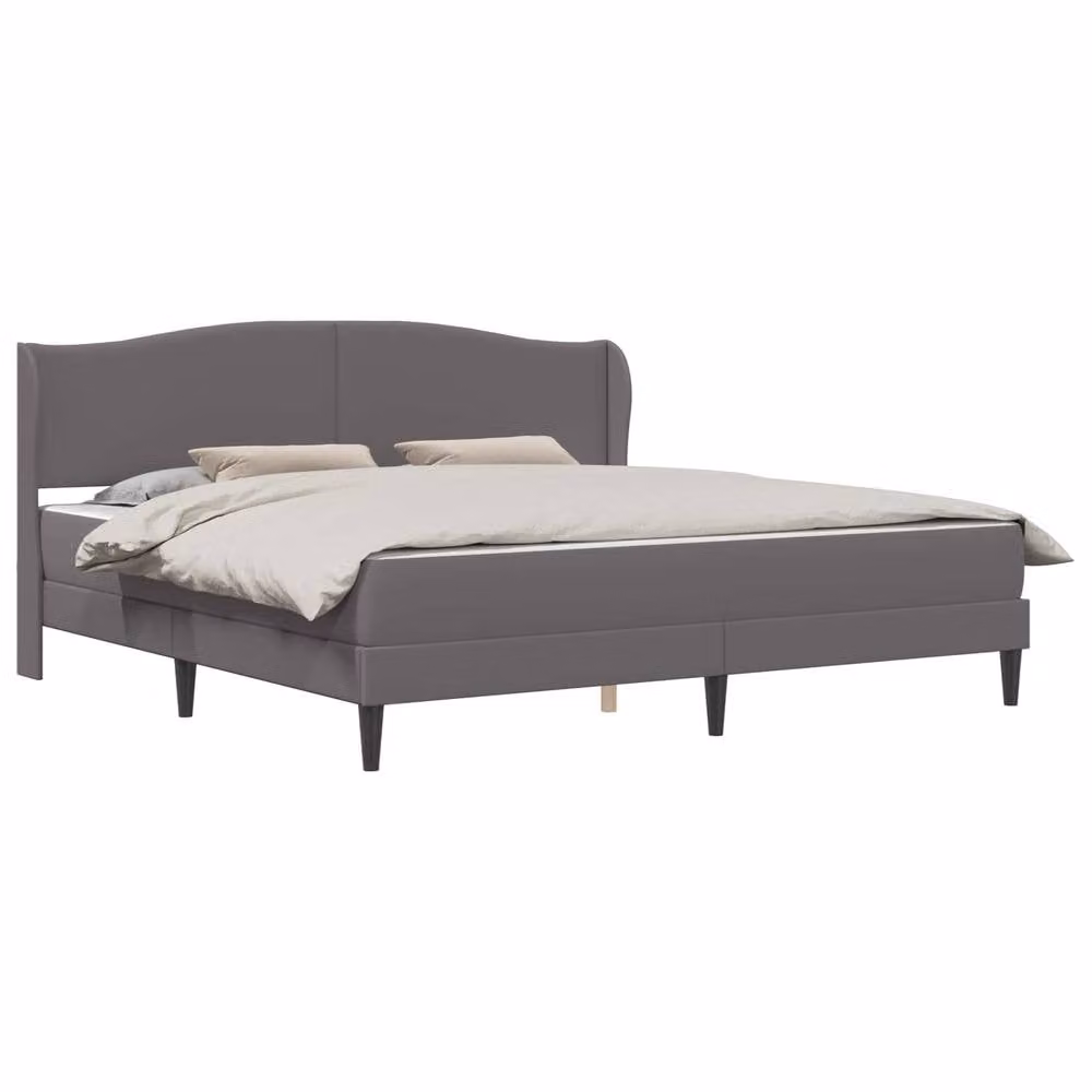 Berkfield Home Grey Faux Leather Upholstered Bed Frame with Headboard, W/D/H: 180 x 200 cm – 2