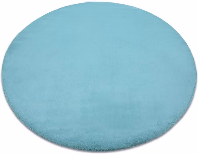 RugsX Blue Bunny Faux Fur Round Rug, Diameter: 80 cm
