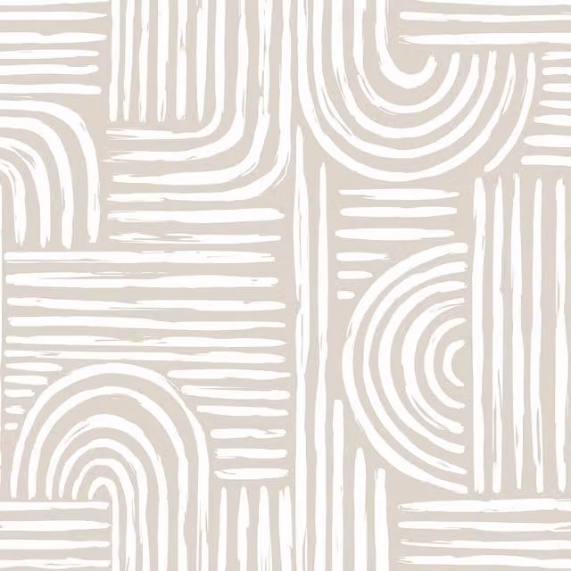 I Love Wallpaper Raffia Curves Abstract Geometric Wallpaper in Beige and Yellow