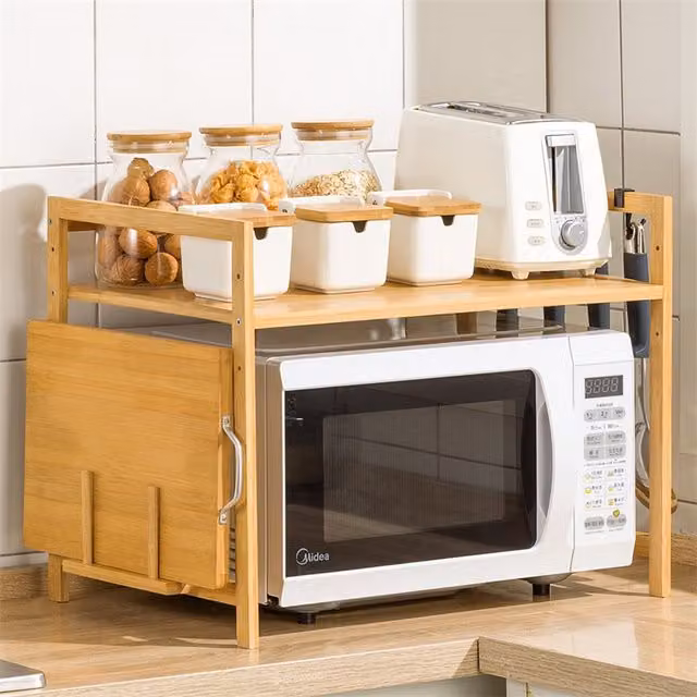 Livingandhome Brown Bamboo Kitchen and Shoe Rack