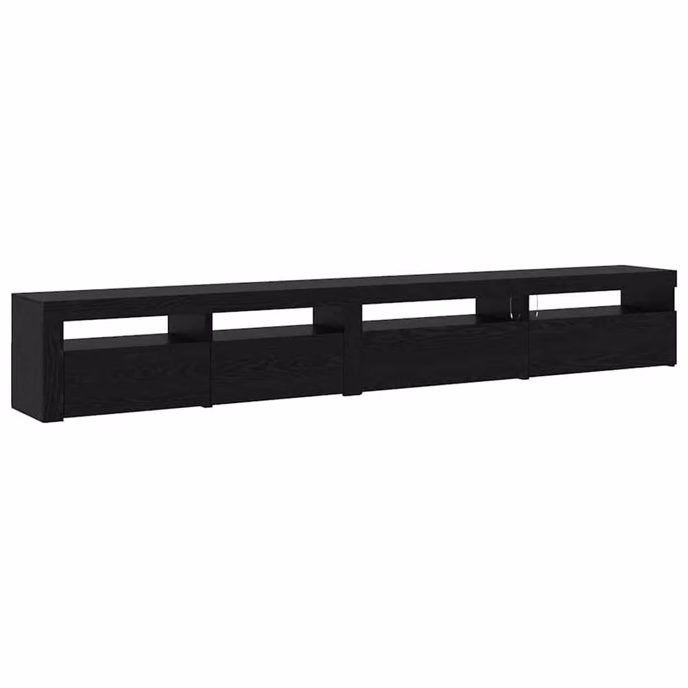 Berkfield Home Modern 3 Piece TV Cabinet Set with Integrated LED Lights in Black Oak Matt MDF – 5