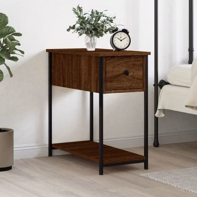 Berkfield Home Bedside Cabinet in Brown Oak, W/D/H: 30 x 60 x 60 cm – 1