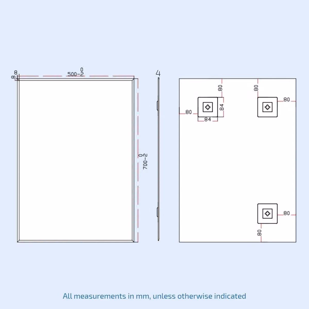 Nes Home Bowen Straight Corner Bathroom Mirror in Silver, W: 50 cm, H: 70 cm – 2