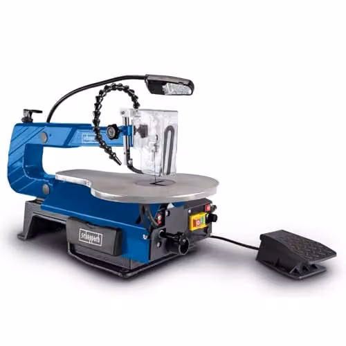 Scheppach Deco-XLS Blue Benchtop Scroll Saw with 120W Motor, 406mm Throat Depth and 50mm Cutting Height – 1