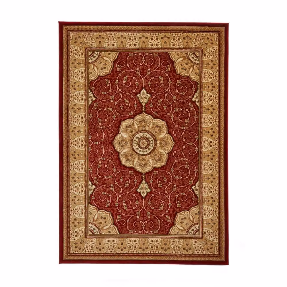 The Rug Shop UK Traditional Red Floral Stain-Resistant Area Rug, W: 200 cm, D: 290 cm – 8