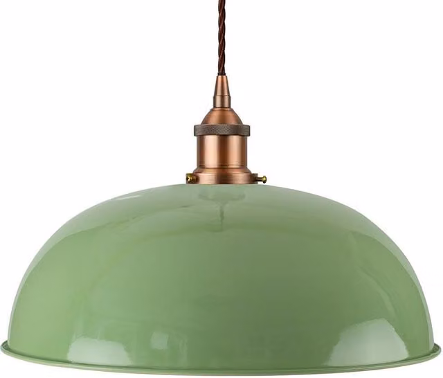 SE Home Worcester Pendant Light in Mint Green and Matt Antique Copper
