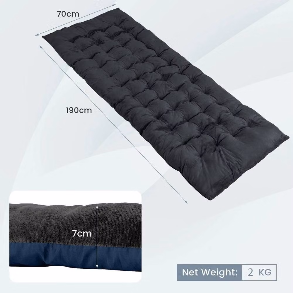 KORVIXA Black Rectangular Lounge Chair Cushion, W/D/H: 190 x 70 x 7 cm – 1