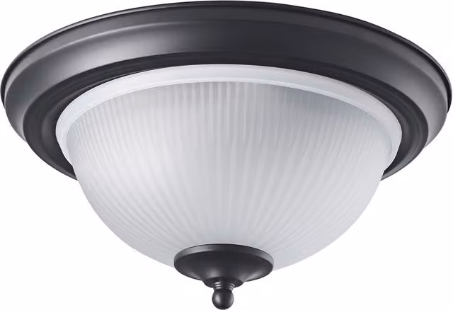 Happy Homewares Traditional IP44 Black Bathroom Ceiling Light with Transparent Glass Shade – 1