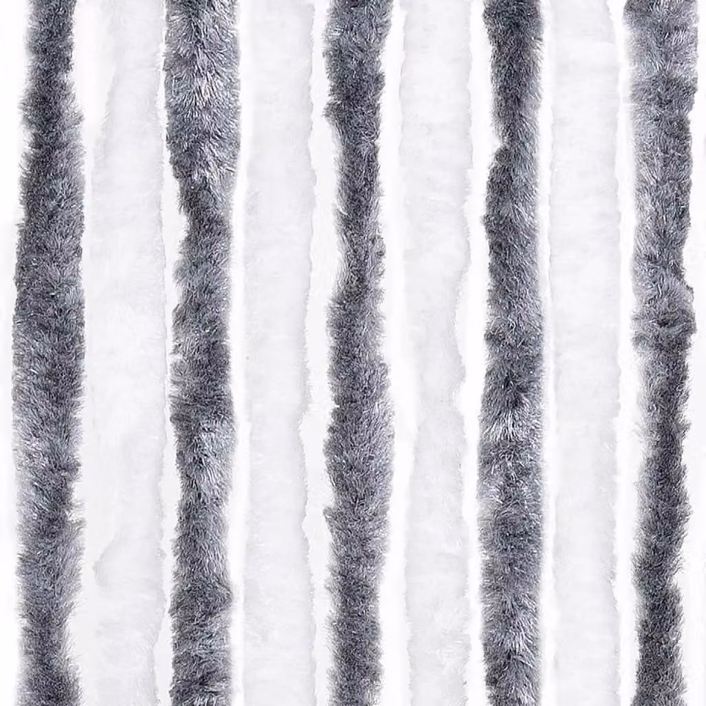 Berkfield Home Chenille Insect Curtain in Grey, White and Multicolour, W: 56 cm, H: 185 cm – 4