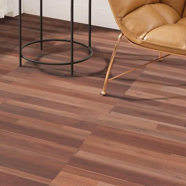 Darphe 36 Piece Wood Grain PVC Self Adhesive Plank Flooring, Multicolour Brown