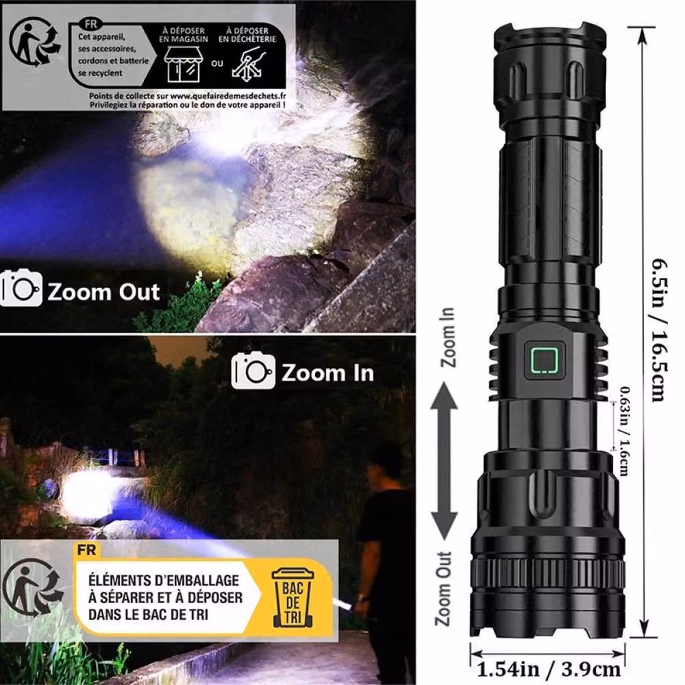NESTLUNE USB Rechargeable Mini LED Torch in Black – 2