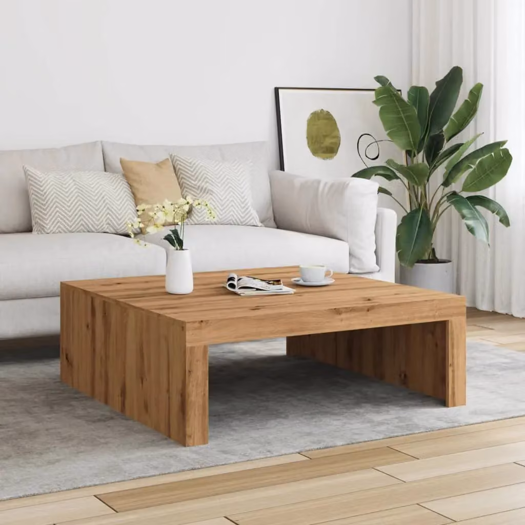 Berkfield Home Artisan Oak Coffee Table, Brown, W/D/H: 100 x 100 x 35 cm – 2