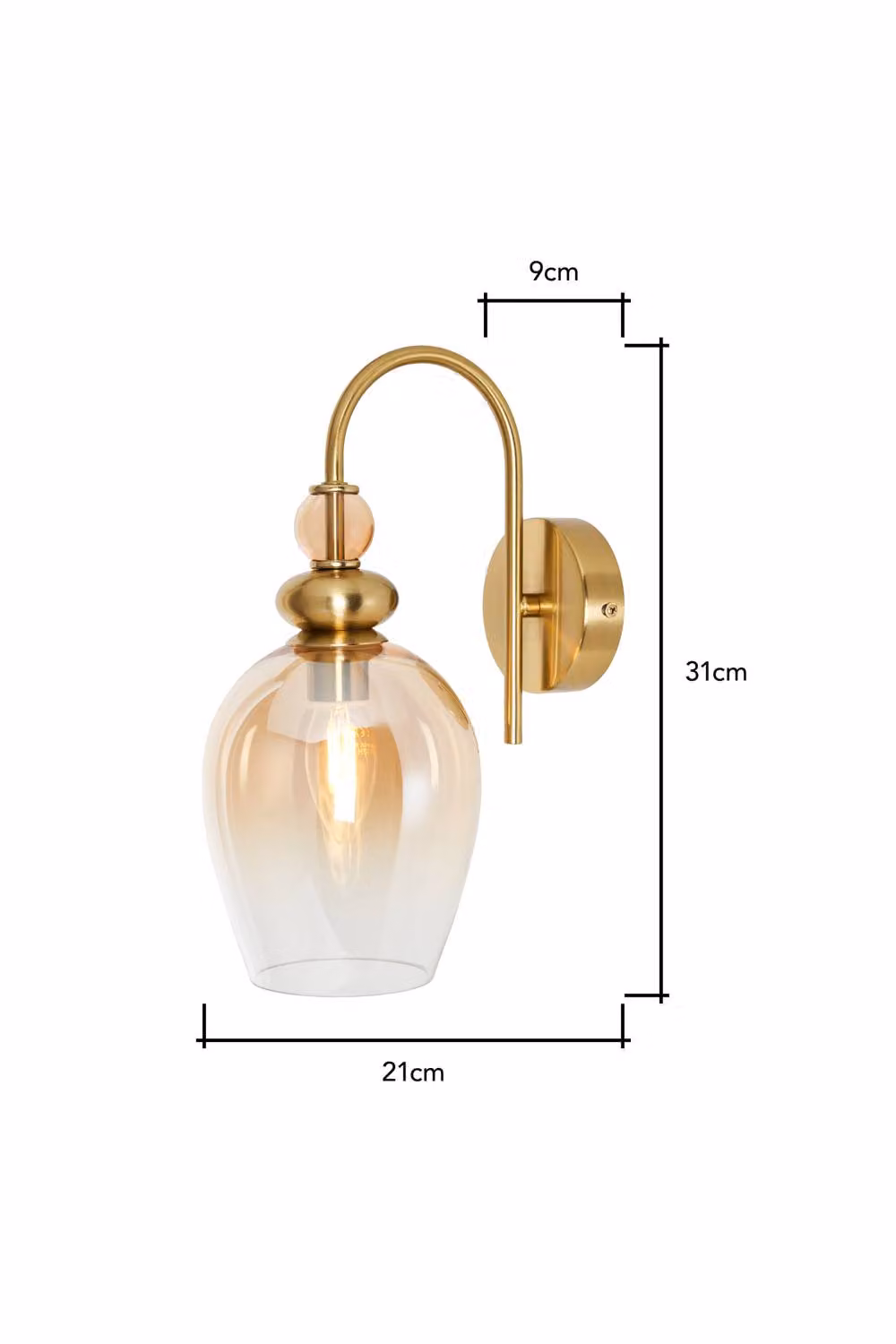 BHS Lighting Seline Champagne Wall Light in Gold and Brass – 3