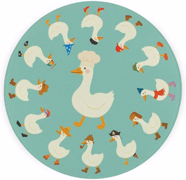 Purely Home Silly Goose Textured Glass Round Trivet in Multicolour