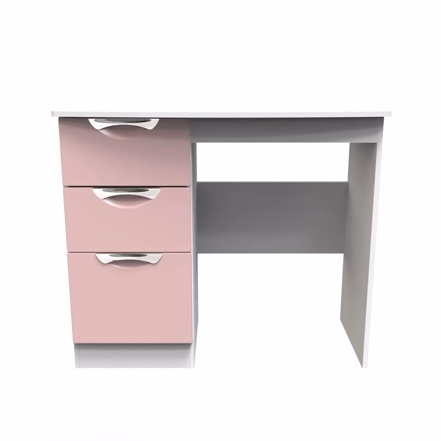 2 U Holborn 3 Drawer Vanity in Dusty Pink, Medium, Ready Assembled – 2