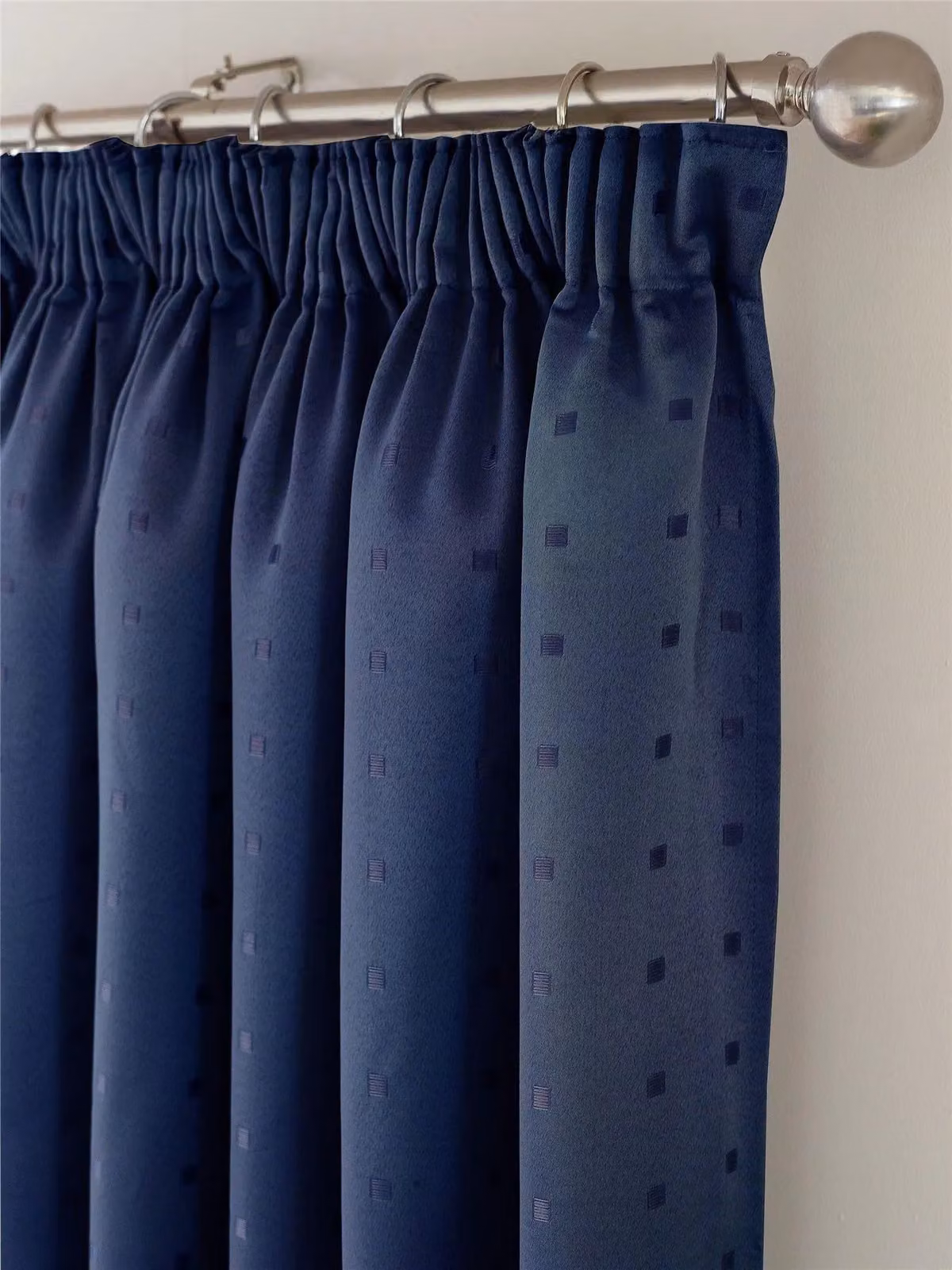 Luxury Living Blue Pencil Pleat Fabric Curtains, Width: 168 cm, Drop: 183 cm – 6